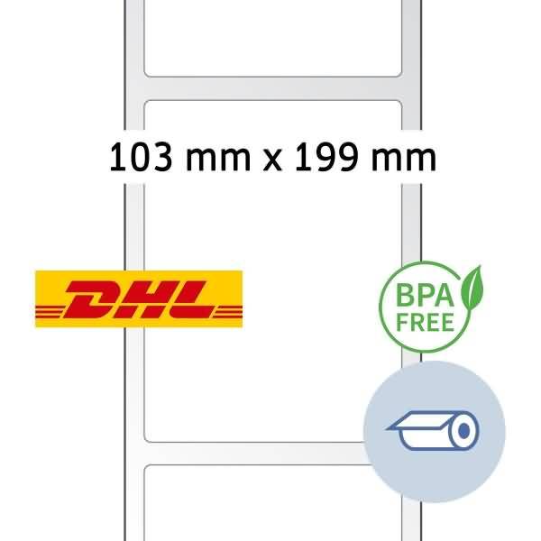 Rollenetiketten 103x199mm Thermo DHL-Versandetikett weiß VE=800 Stück