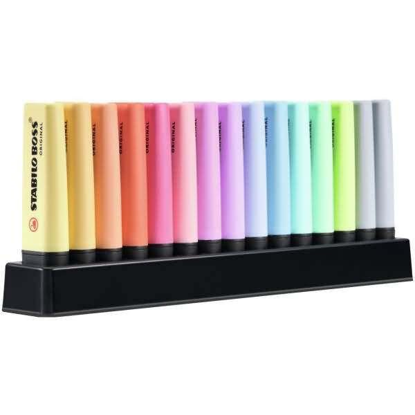 Textmarker Boss Original Tischset Pastell VE=15 Stück-1