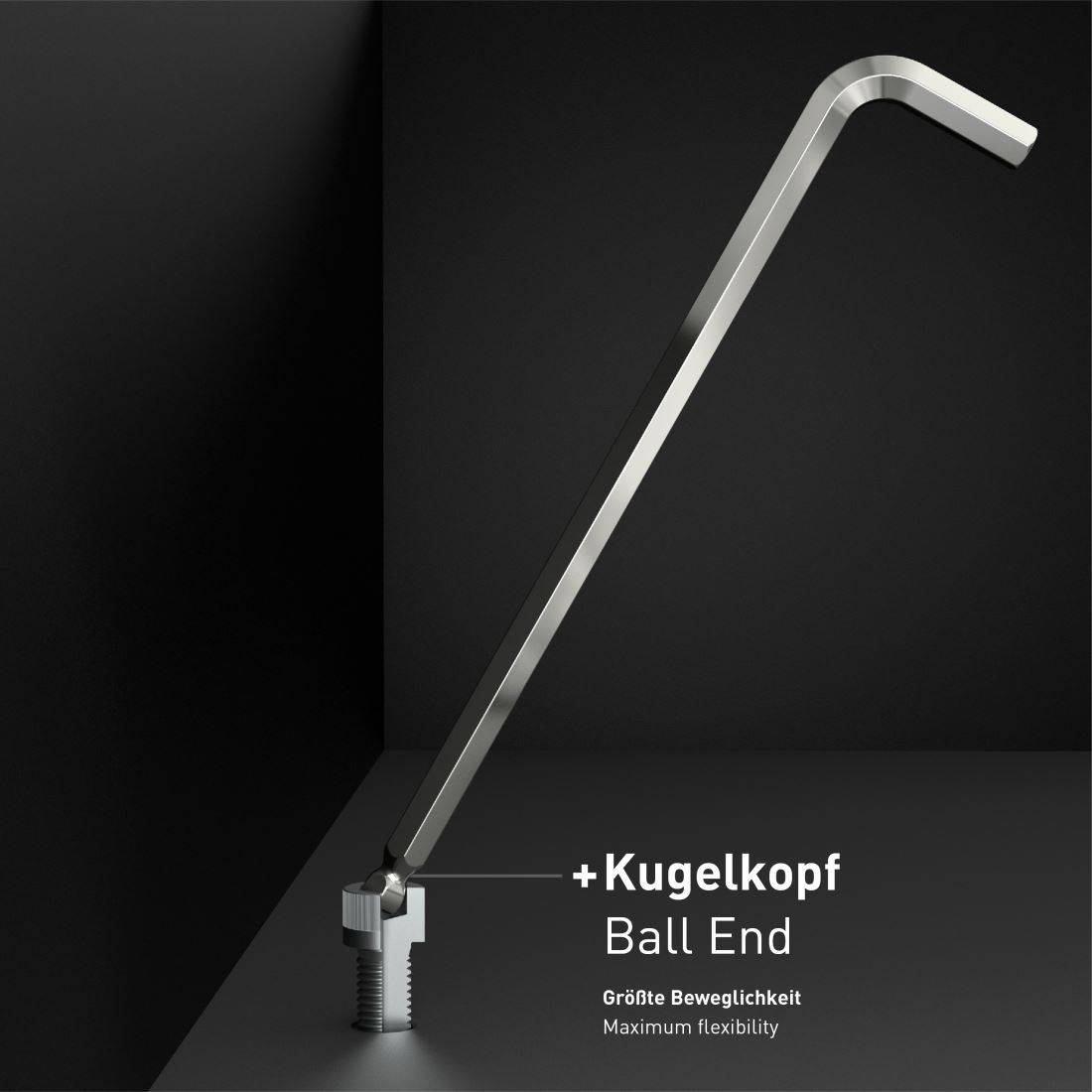 INBUS® Innen-Sechskant Winkelschraubendreher-Set mit Kugelkopf 9teilig 1.5 bis 10 mm XL - Made in Germany-2