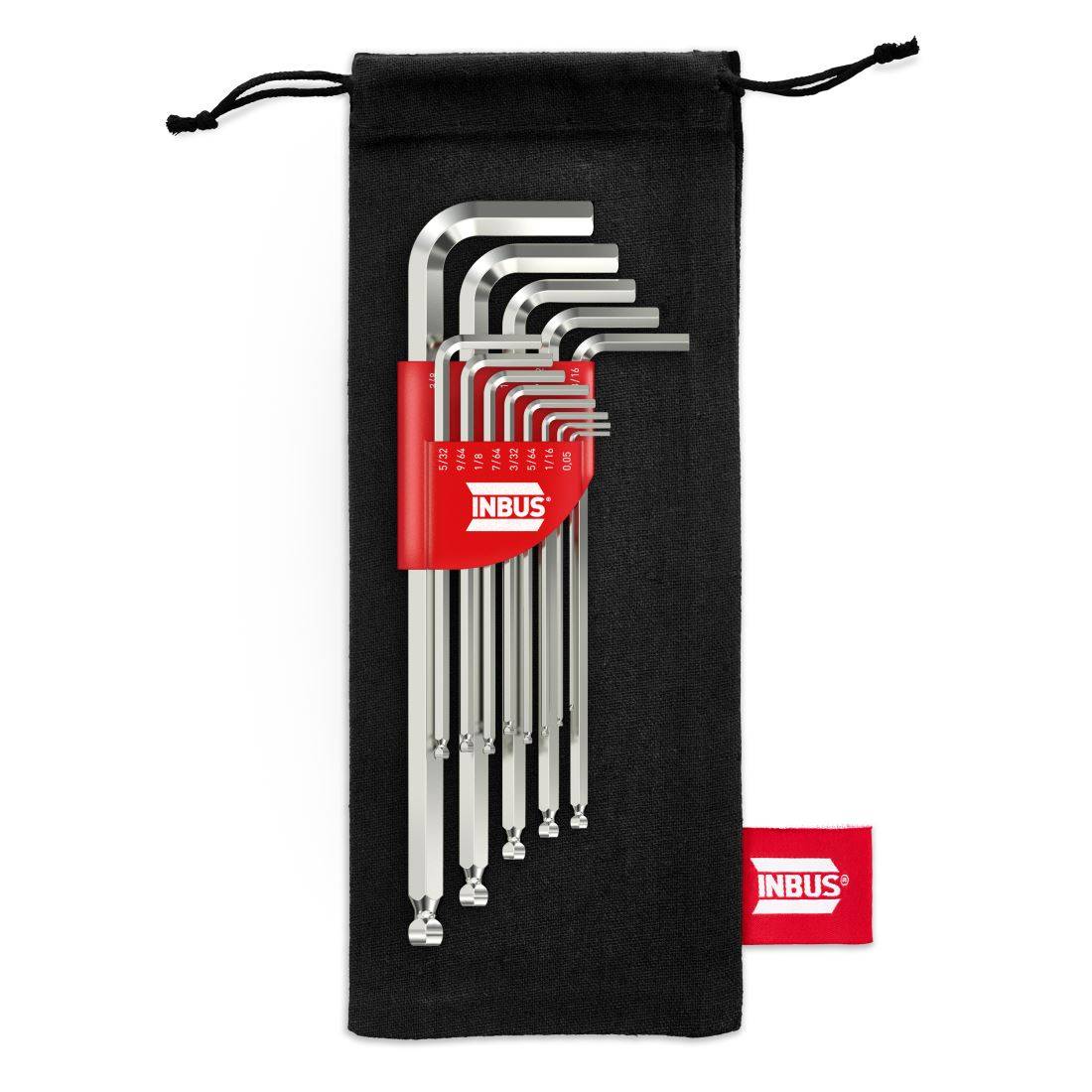 INBUS® Innen-Sechskant Winkelschraubendreher-Set mit Kugelkopf 13tlg. 0.053/8 Zoll - Made in Germany-1