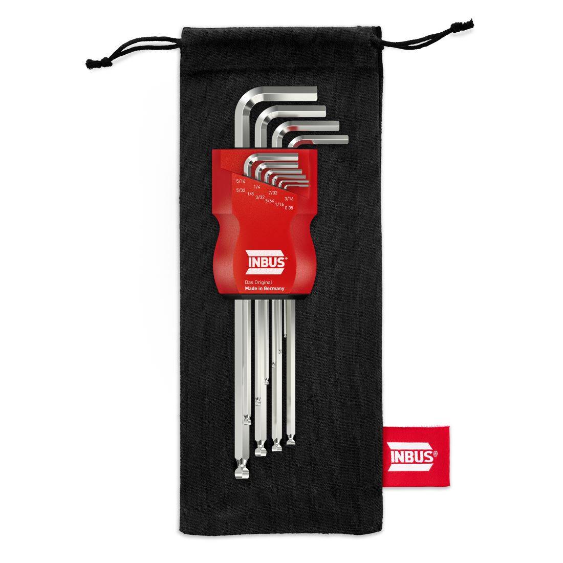 INBUS® Innen-Sechskant Winkelschraubendreher-Set mit Kugelkopf 10tlg. 0.055/16 Zoll XL - Made in Germany-1