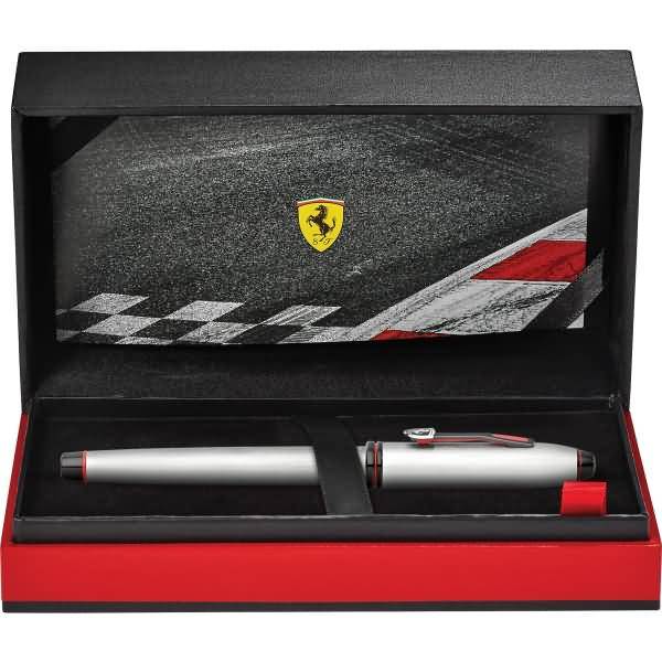 Füllhalter Townsend Ferrari Kollektion Chrom gebürstet M Geschenkbox-0