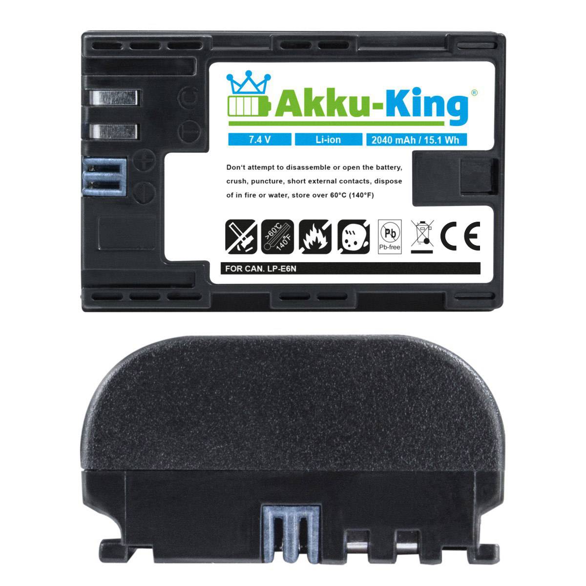Akku kompatibel mit Canon LP-E6N - Li-Ion 2040mAh - mit Infochip - für EOS 5D Mark II, III, IV, 5DS, 5DS R, 6D, 6D Mark -1