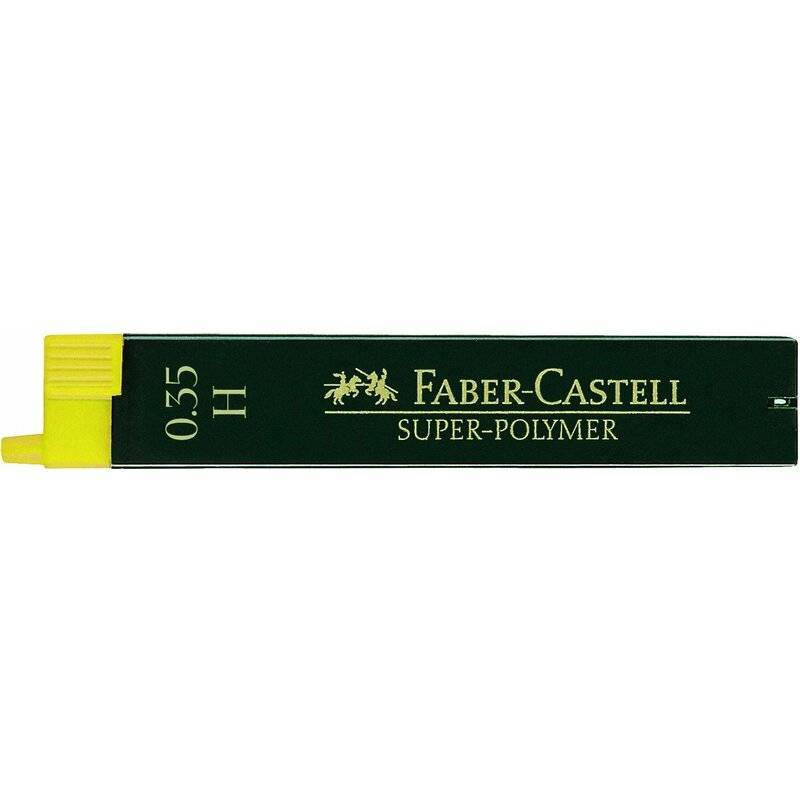 Faber-Castell Super-Polymer - Bleistiftmine - Superpolymer - H - Intense Black - 0.35 mm (Packung mit 12)-0