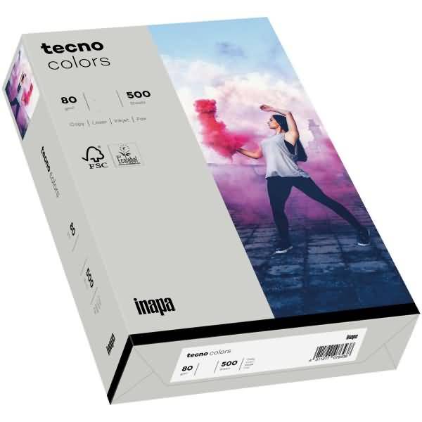 Multifunktionspapier tecno colors A3 80 g/qm VE=500 Blatt grau-0