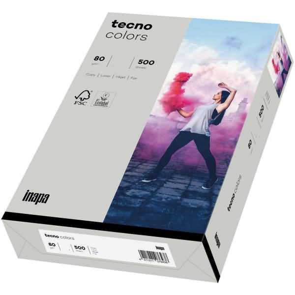 Multifunktionspapier tecno colors A3 80 g/qm VE=500 Blatt grau-1