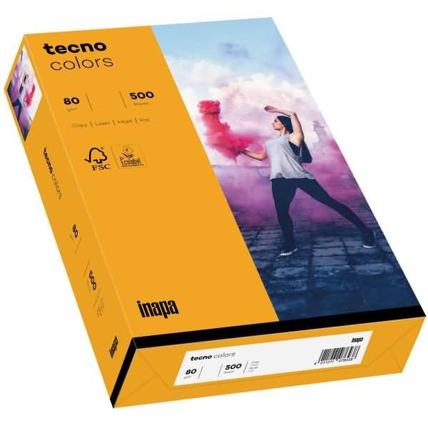 Multifunktionspapier tecno colors A3 80g/qm VE=500 Blatt mittelorange-0