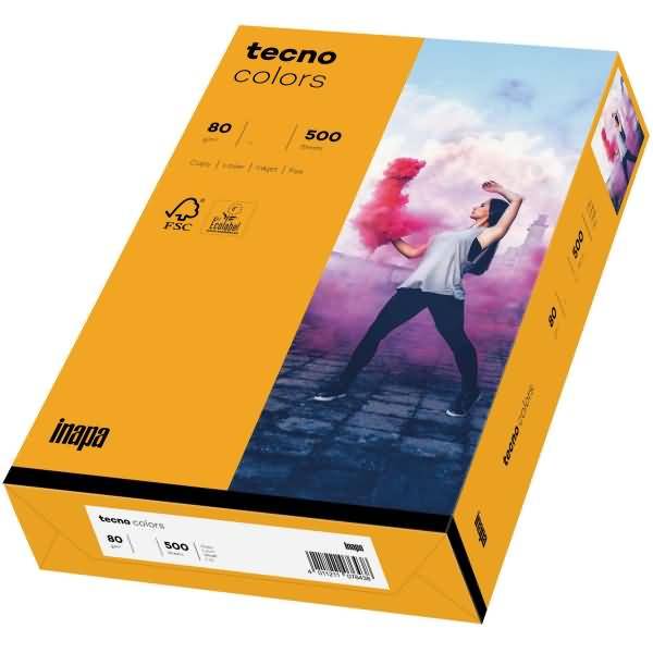 Multifunktionspapier tecno colors A3 80g/qm VE=500 Blatt mittelorange-1