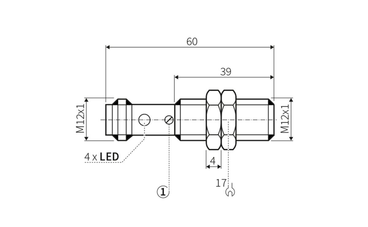 Kapazitiver Sensor M12 IP67 - M12x1 - AC007 - autosen-1