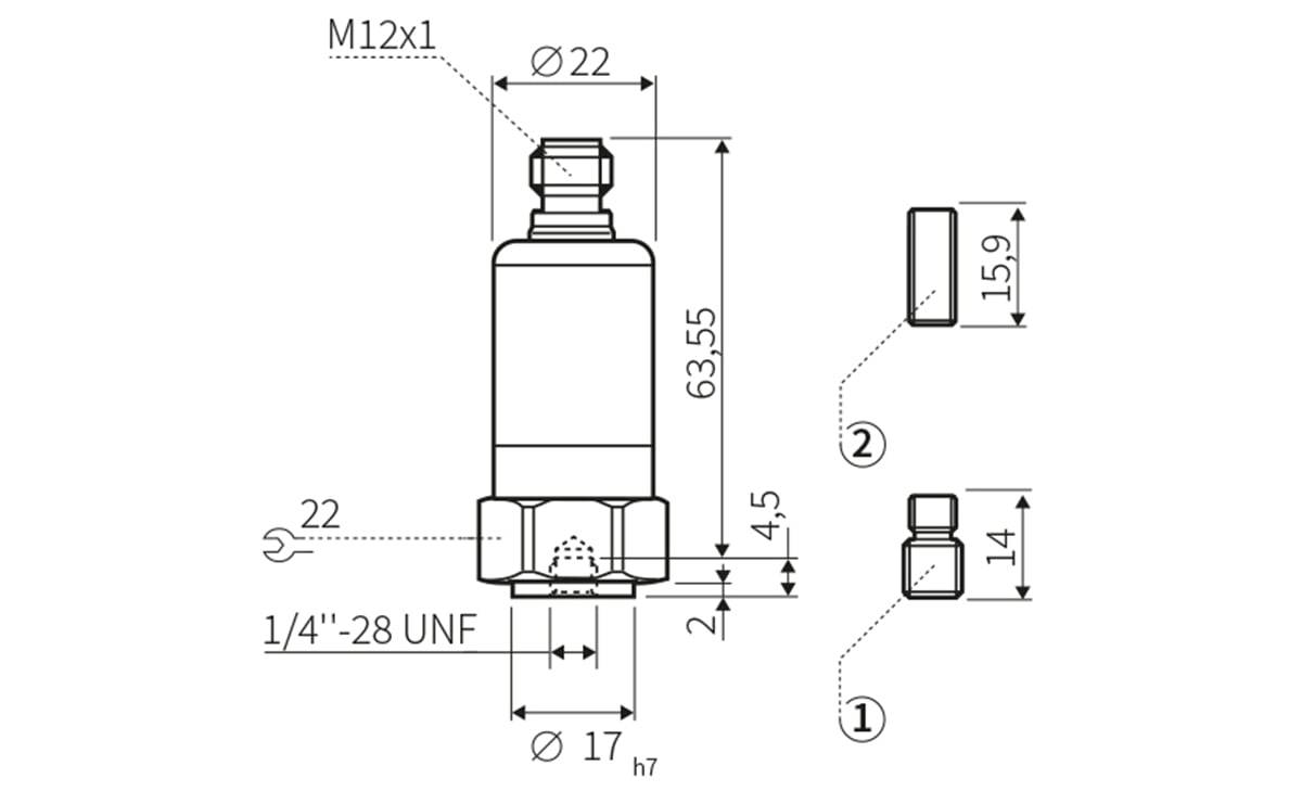Vibrationssensor mit IO-Link ISO10816 - M12,Kontakte vergoldet,4-Polig - AV101 - autosen-1