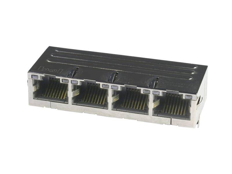 BEL Magnetics 08B0-1X4T-36-F MagJack 4 x RJ45 mit LEDs GE/GN-OR-0