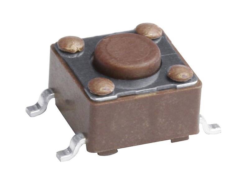 DIPTRONICS Leiterplattentaster SMD liegend Schließer 6 x 6 x 4,3 mm 1 polig braun