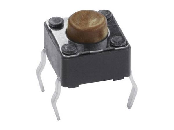 DIPTRONICS Leiterplattentaster Snap-In print liegend Schließer 6 x 6 x 5 mm 1 polig schwarz / braun