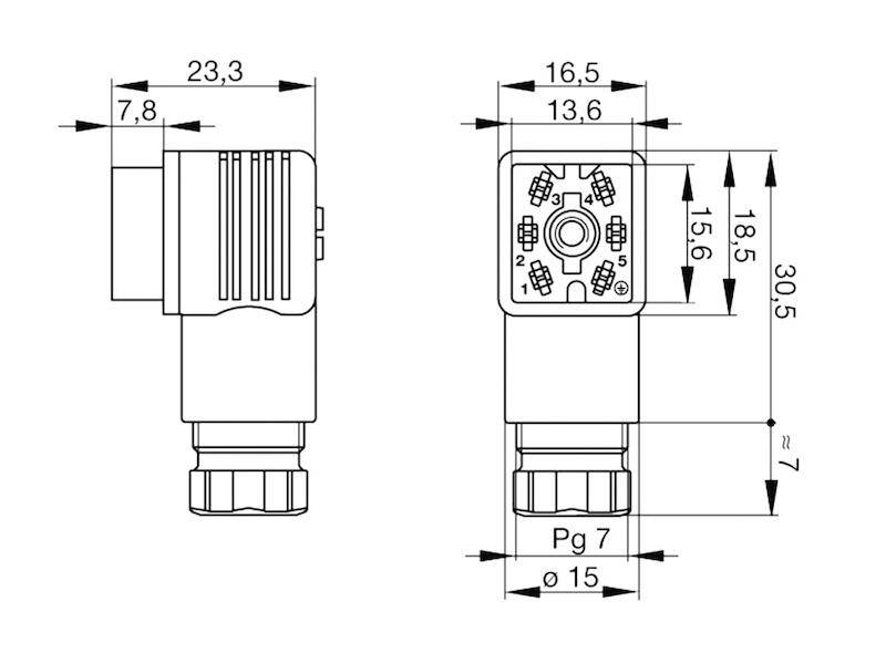 HIRSCHMANN Leitungsdose GO 51 WF schwarz-2