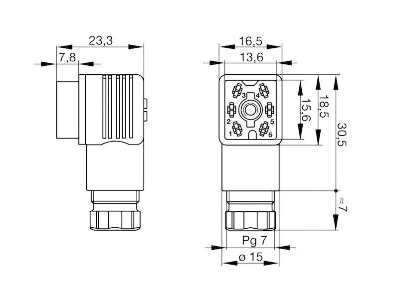 HIRSCHMANN Leitungsdose GO 6 WF schwarz-2