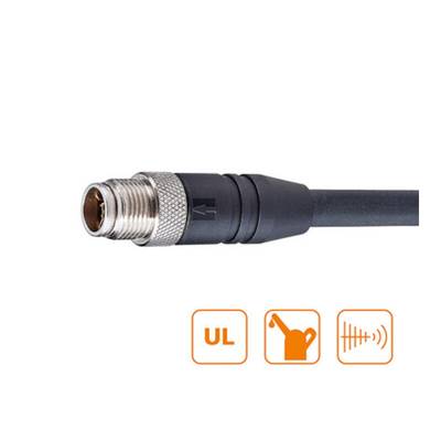 Lumberg RSTS 8Y-922/10 M Kabel M12-Hybrid Stecker 8 polig Y-kodiert 10 m geschirmt PUR schwarz
