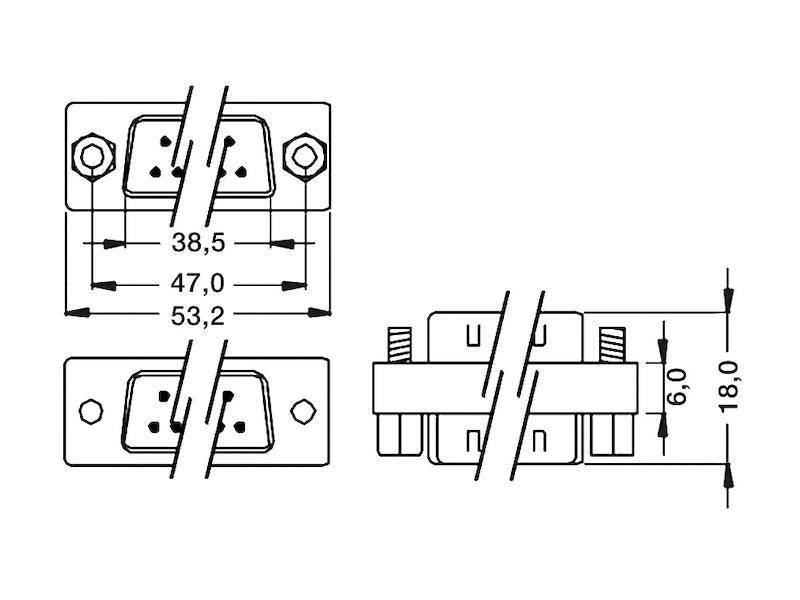 Gender Changer Mini D-Sub Stecker auf D-Sub Buchse 25 polig-2