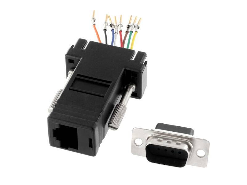 Adapter RJ45 Buchse 8 polig auf D-Sub Stecker 9 polig-0