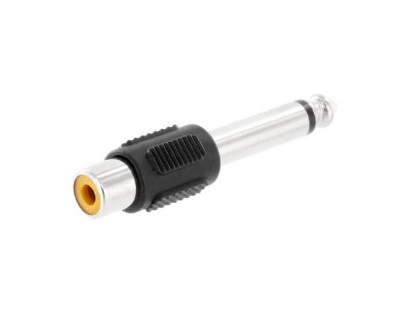Adapter Klinken Stecker 6,3 mm mono auf Cinch Buchse