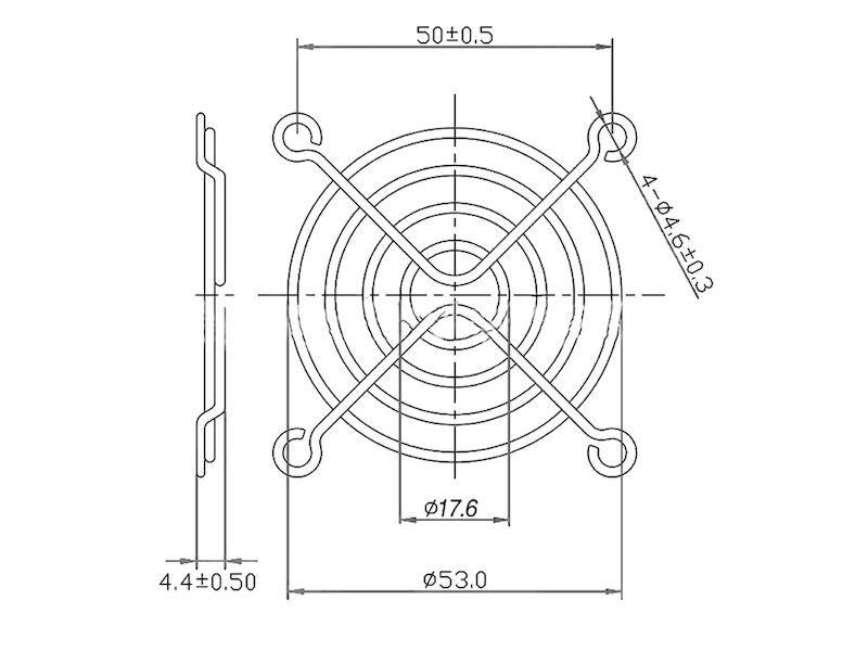 Schutzgitter 4 Ringe 60 x 60 mm Metall blank-2
