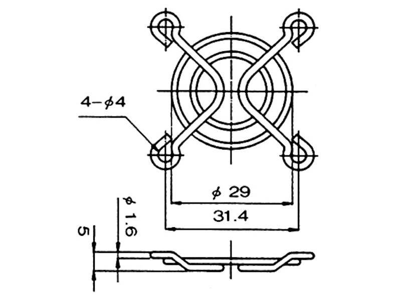 Schutzgitter 2 Ringe 40 x 40 mm Metall blank-1