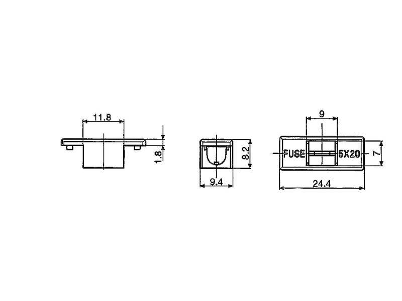 Sicherungshalter geschlossen für Sicherungen 5 x 20 mm-3