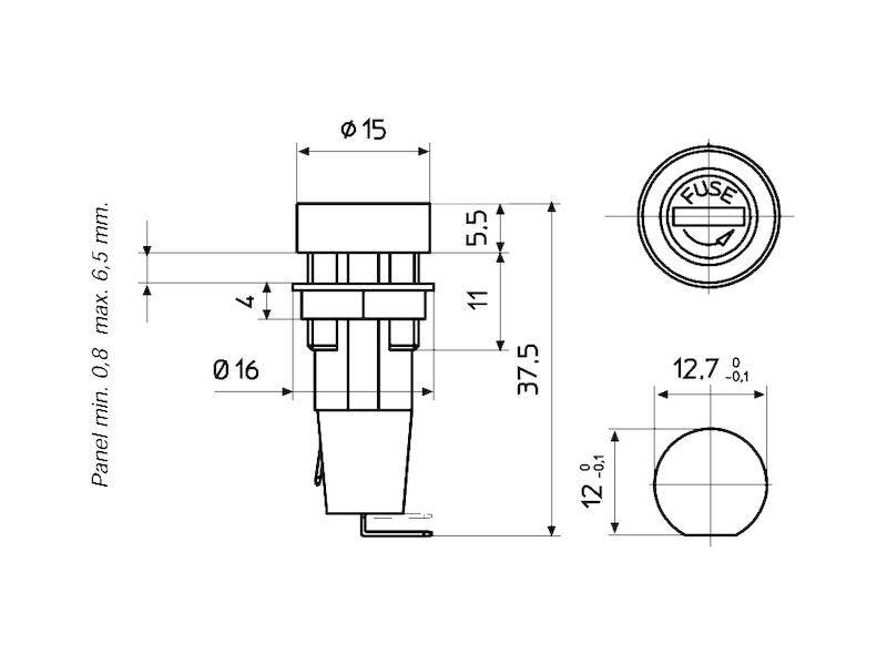Sicherungshalter geschlossen für Sicherungen 5 x 20 mm-2