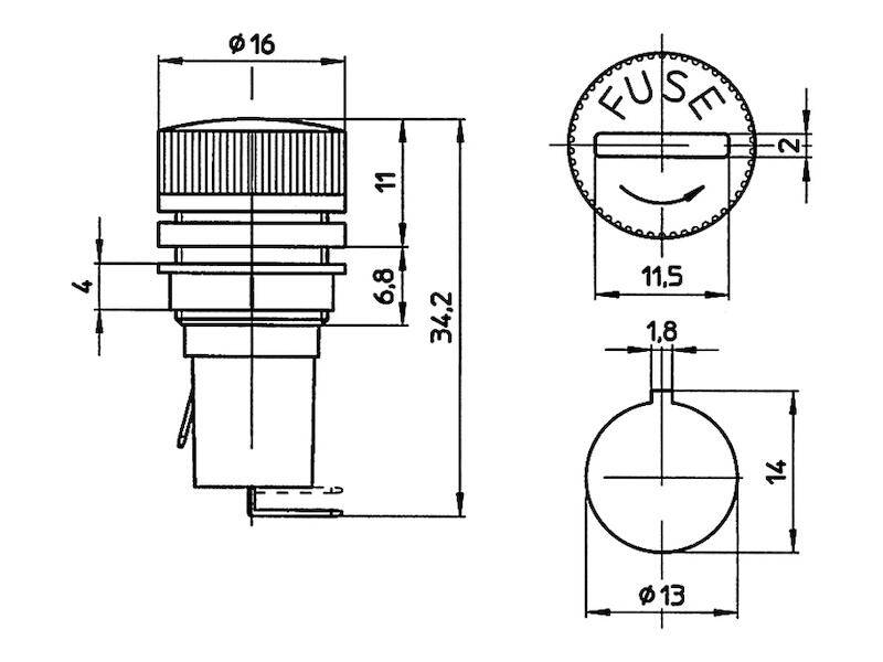Sicherungshalter geschlossen für Sicherungen 5 x 20 mm-2