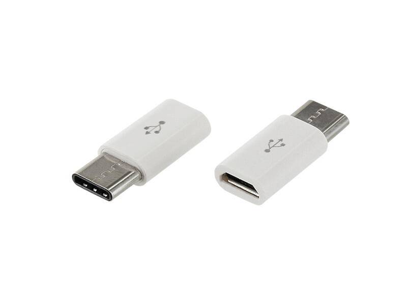 USB 2.0 Micro B Buchse auf Typ C Stecker weiß-0