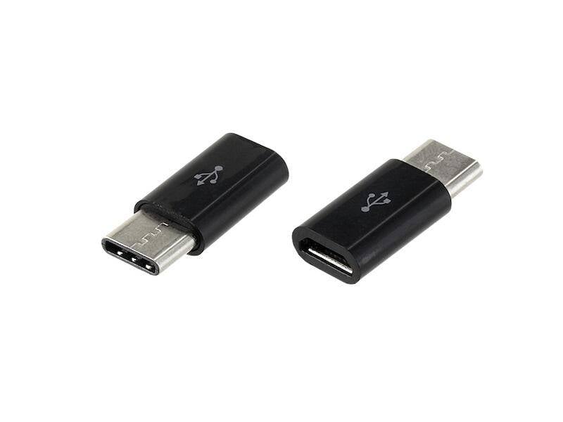 USB 2.0 Micro B Buchse auf Typ C Stecker schwarz