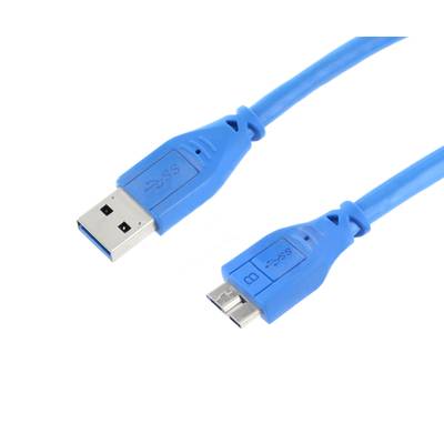USB Kabel USB 3.0 B Micro Stecker auf USB 3.0 A Stecker 3 m blau