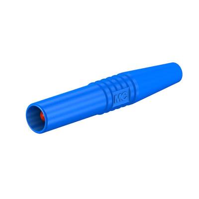 Stäubli SLS425-SL/N Einzelstecker komplett blau 4 mm, starre Isolierhülse