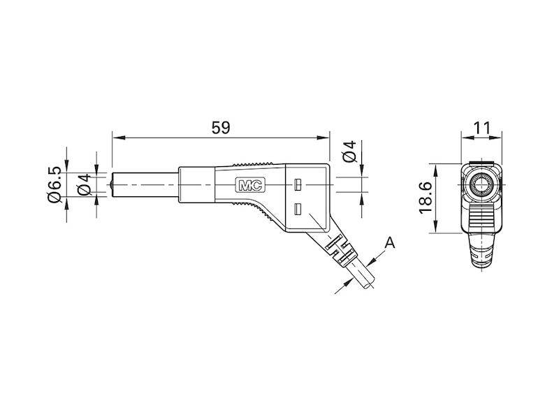 Stäubli ZGL-425 Stecker stapelbar mit federnder MULTILAM, mit Schiebehülse rot-1