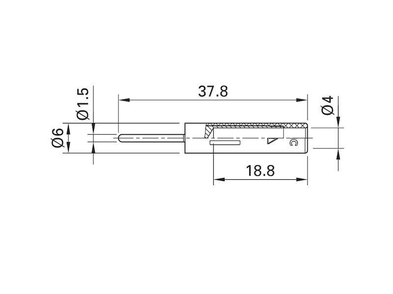Stäubli B4-I/S1,5 Zählerprüfstift blau mit 4 mm Buchse-1