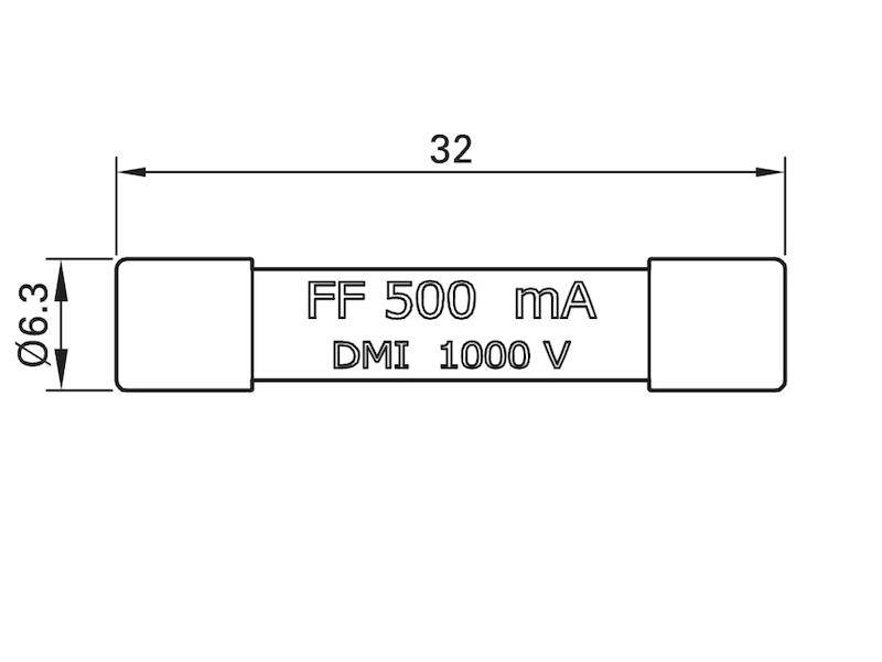 Stäubli DIM-1,6A Hochleistungssicherung 6,3 x 32 mm-2