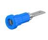 Stäubli EB4-B Einpressbuchse isoliert 4 mm blau vernickelt mit Flachstecker 4,8 mm