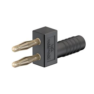 Stäubli KS2-5,08L/1A/A Verbindungsstecker 2 mm schwarz vergoldet mit 2 mm Buchse-0
