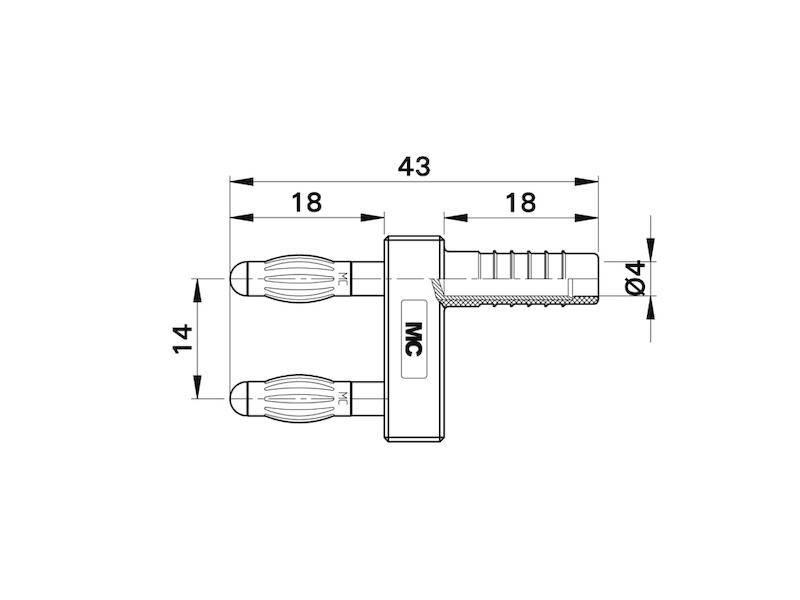 Stäubli KS4-14LA/NAVerbindungsstecker schwarz vergoldet 4 mm isoliert-1