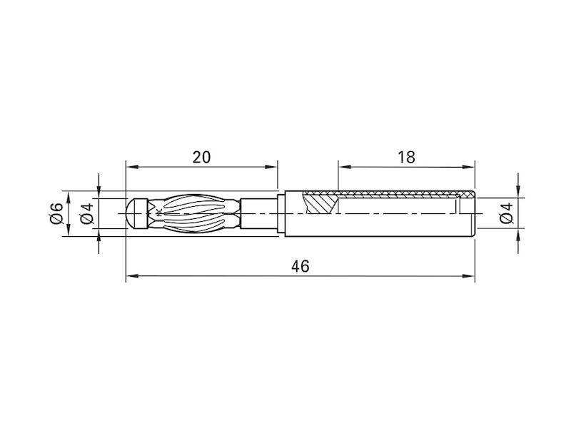 Stäubli LS410-I Adapter schwarz 4 mm Lamellenstecker auf 4 mm Buchse-2