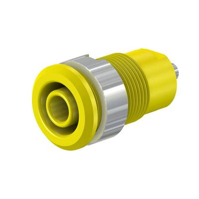 Stäubli SLB4-E Sicherheits-Einbaubuchse 4 mm gelb vernickelt mit Lötanschluss
