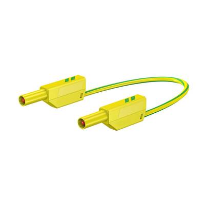 Stäubli SLK410-E/SIL Sicherheits-Messleitung Silikon 100 cm grün/gelb beidseitig mit stapelbarem 4 mm Lamellenstecker ve