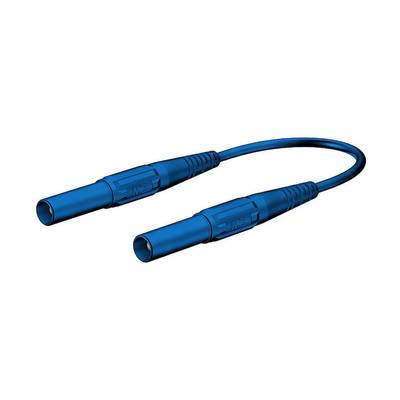 Stäubli XMF-414 Sicherheits-Messleitung 200 cm blau beidseitig axialer 4 mm Lamellenstecker mit starrer Isolierhülse