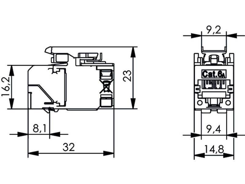 Telegärtner AMJ-SL Modul 2G Cat.6A T568A-1