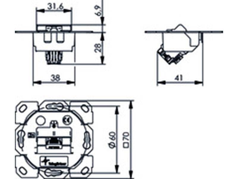 Telegärtner Modul Aufnahme AMJ-SL 1-fach UP/0 Flex T568A-1