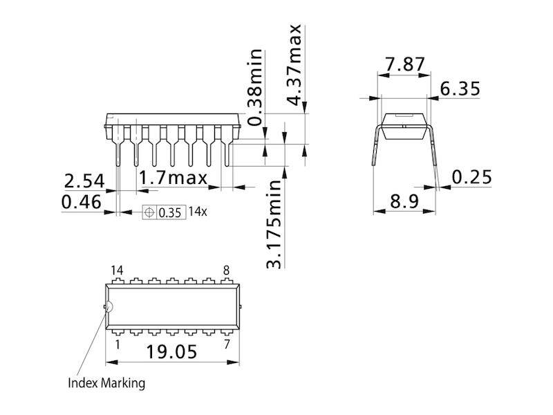 4 x Standard CMOS 4000 Analogschalter Schließer DIP 14-2