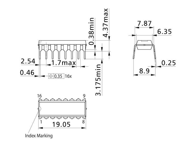 CD4052BE DIP-16 CMOS DIFFERENT 4-CHANNEL ANALOG MULTIPLEXER/DEMULTIPLEXER THT Texas Instruments-2
