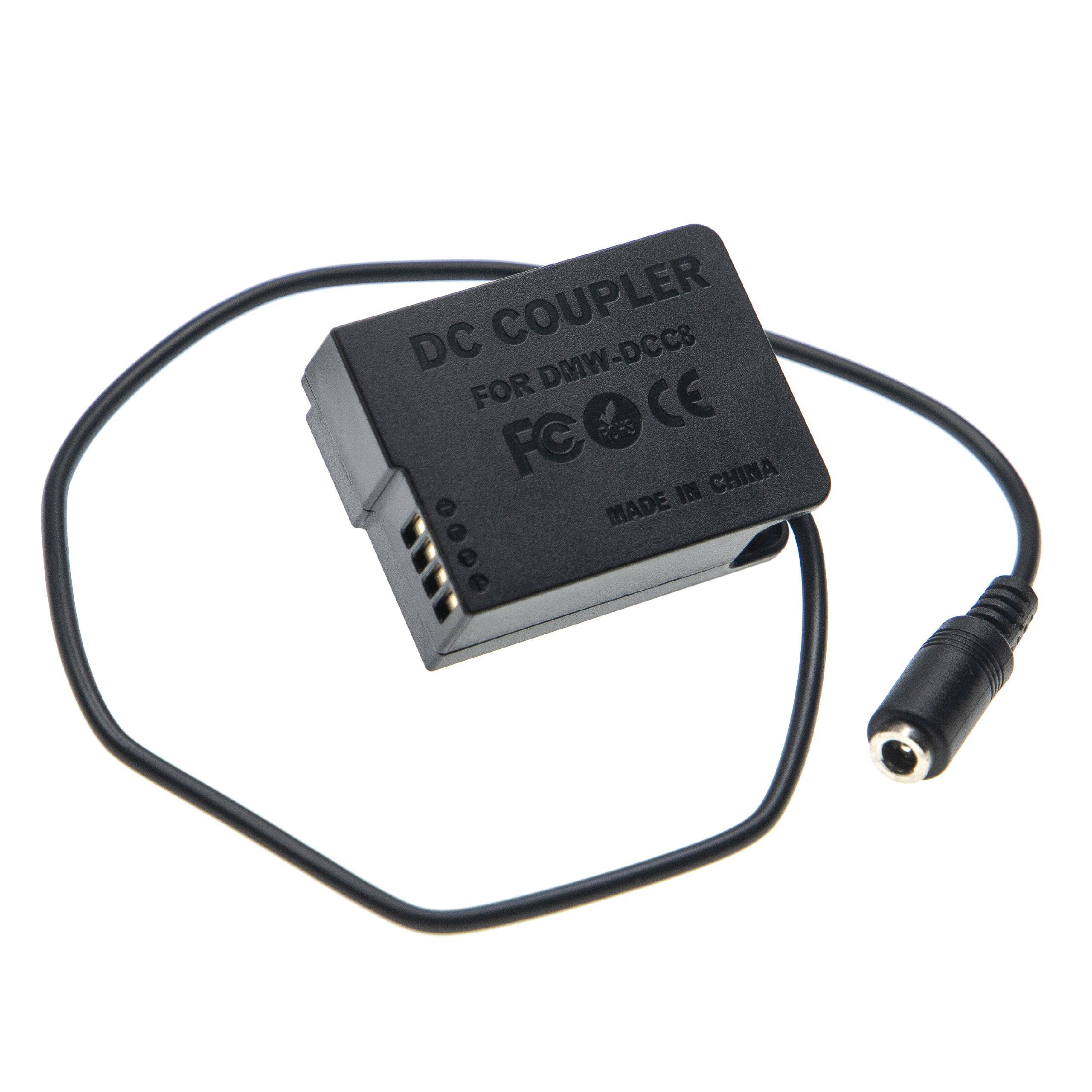 vhbw DC Kuppler Netzadapter Ersatz für Panasonic DMW-DCC8 | DMW-DCC8E, DMW-DCC8GU für Kamera, Digitalkamera, DSLR-0