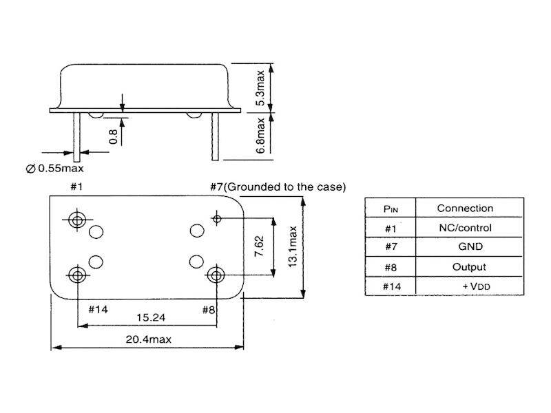 auris Quarz-Oszillator AQO 14 Bauform DIL 14 4,096 MHz ± 50 ppm Rastermaß 7,62 mm-2