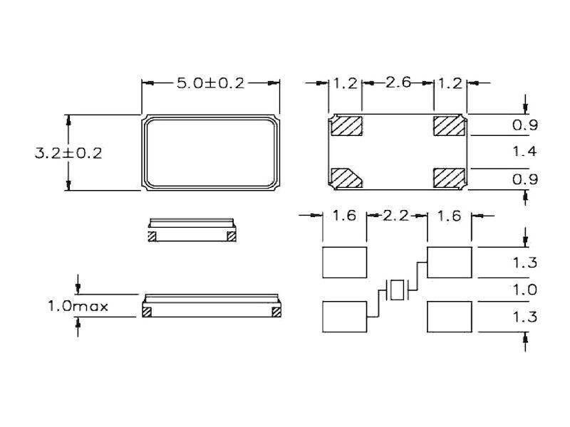 auris SMD Quarz Bauform HC5032/4 Keramik 11,0592 MHz ± 30 ppm-3