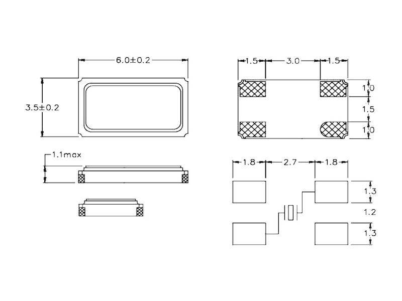 auris SMD Quarz Bauform HC6035/4 Keramik 24,576 MHz ± 30 ppm-3